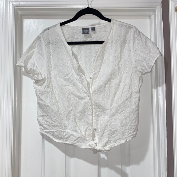 New York and Co. White Floral Blouse - Picture 1 of 4